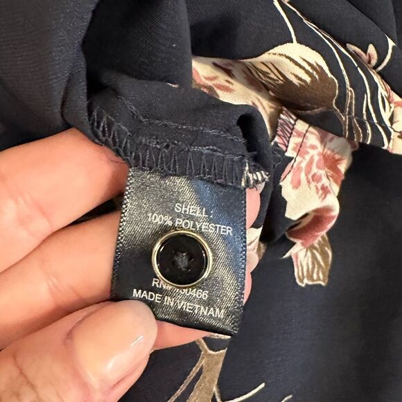 41 Hawthorn Cristen Navy Fall Floral Belted Shirt Dress Size Small NWT - Picture 15 of 16